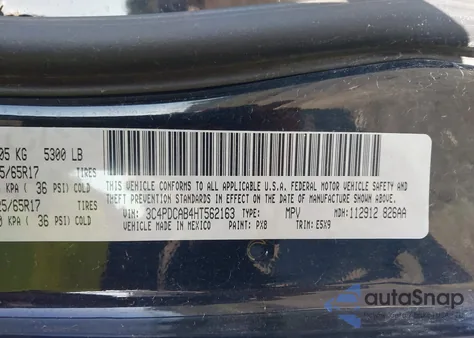 2017 Dodge Journey Se z USA, uszkodzony, nr VIN 3C4PDCAB4HT562163